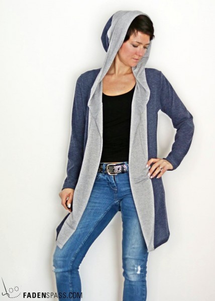Schnittmuster Kapuzenstrickjacke Ana