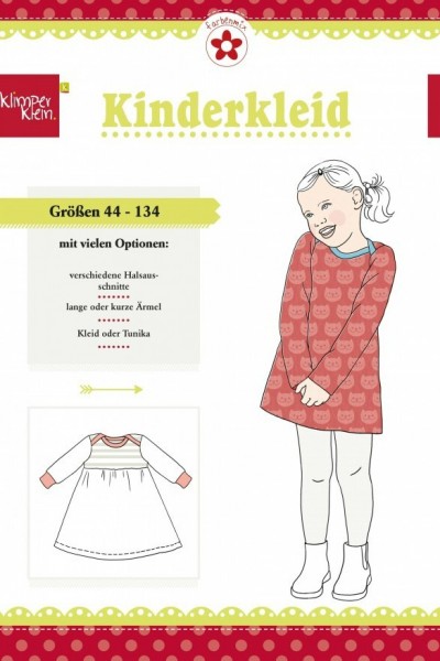 Jerseykleid Sweatkleid Schnittmuster von Klimperklein Gr. 44 bis 134
