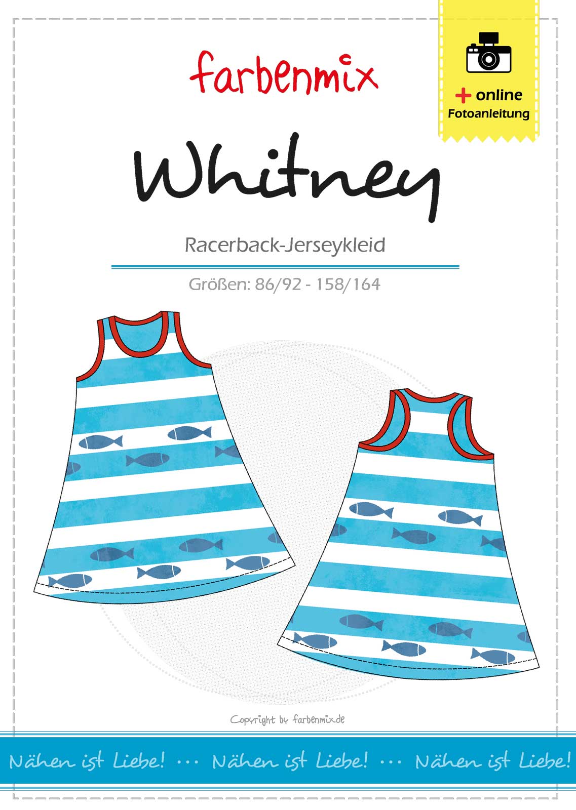 Jerseykleid Ebook/Papierschnitt Whitney farbenmix - | Schnittmuster