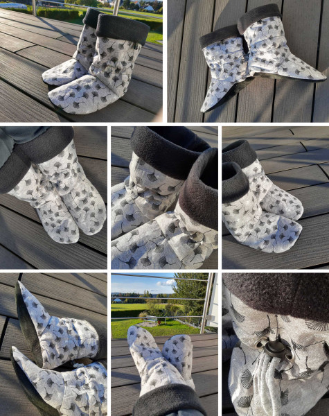 Kuschelbooties Hüttenschuhe, Schnittmuster mit Nähanleitung