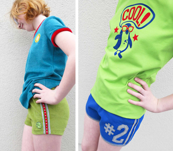 PDF-Schnittmuster Sweatpants, Sweathose, Sweatshorts für Kinder nähen