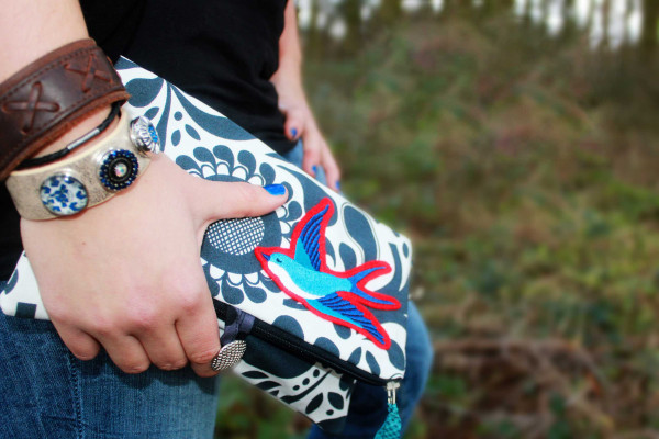 PDF-Schnittmuster einfache Clutch-Handtasche mit Knopfverschluss