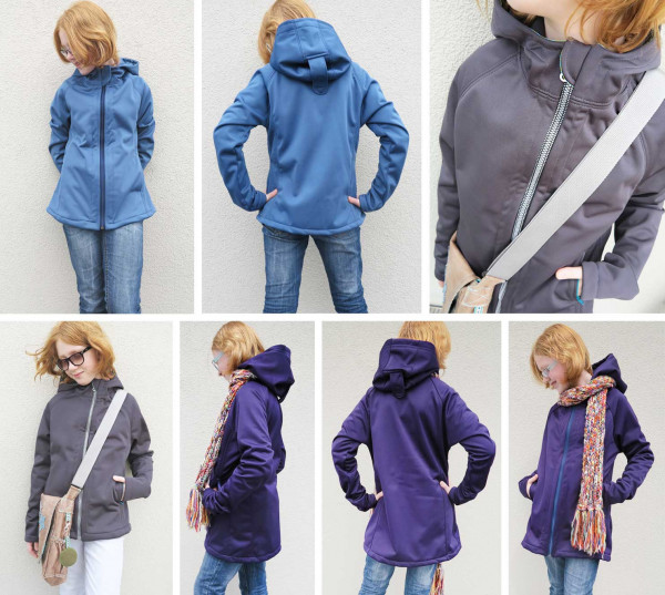 Softshelljacke Schnittmuster Mädchen - schmale taillierte Passform