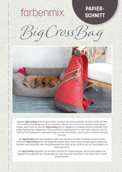 Papierschnittmuster BigCrossBag mit gedrucktem Booklet und Schnittbögen