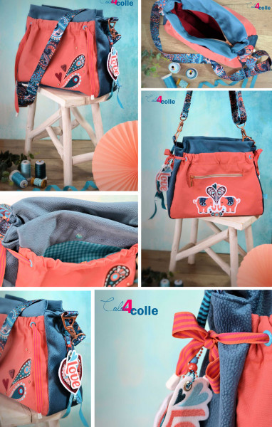 Schnittmuster Ebook Handtasche PerlMuschel in beuteliger Form von farbenmix.