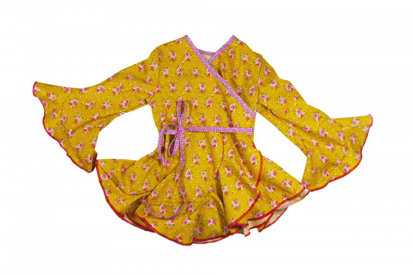 Schnittmuster Mädchen Volant-Wickelbluse "Hermosa" mit Trompetenärmeln