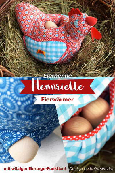 Eierwärmer nähen - Schnittmuster Huhn "Hennriette" von heidewitzka