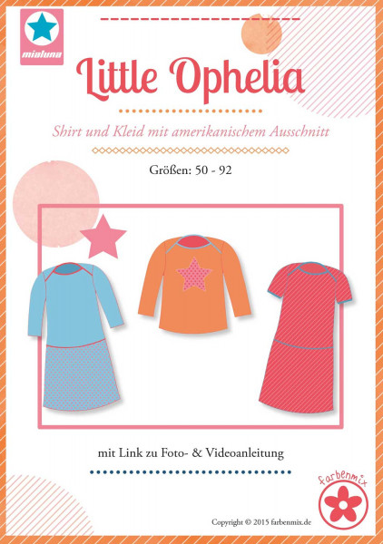 Schnittmuster Babyshirt Babykleid Little Ophelia mit amerikanischem Ausschnitt