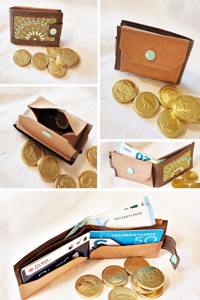 Geldbörse DIY für Papierleder/Waschleder zum Selbermachen