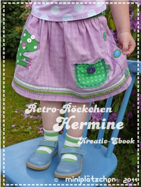 Nähanleitung Retro-Kinderrock mit Applikationsvorlage und Taschenvarianten