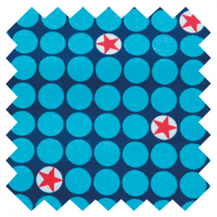 Bubble Mini Stars, blau, Popeline, 1m-Stück (Restmenge)