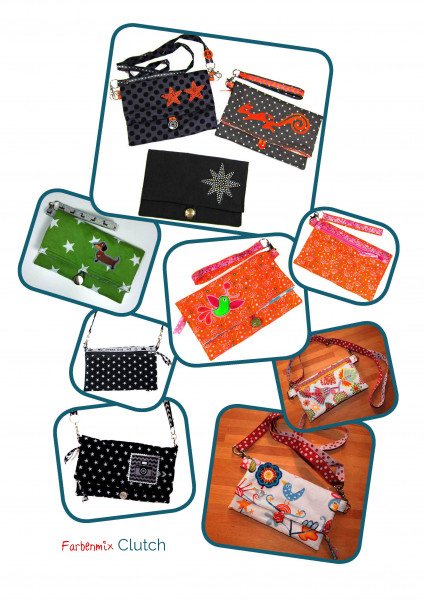 PDF-Schnittmuster einfache Clutch-Handtasche mit Knopfverschluss