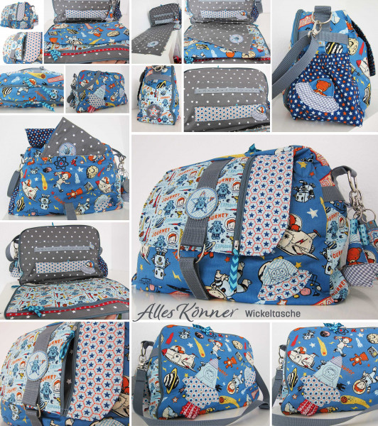 AllesKönner Wickeltasche mit Wickelunterlage und vielen Fächern