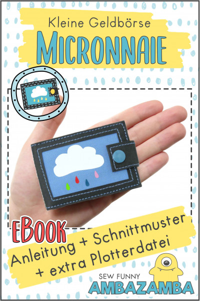 Nähanleitung Mini-Portemonnaie "Micronnaie" speziell für Papierleder/Snapap mit Plotterdatei.