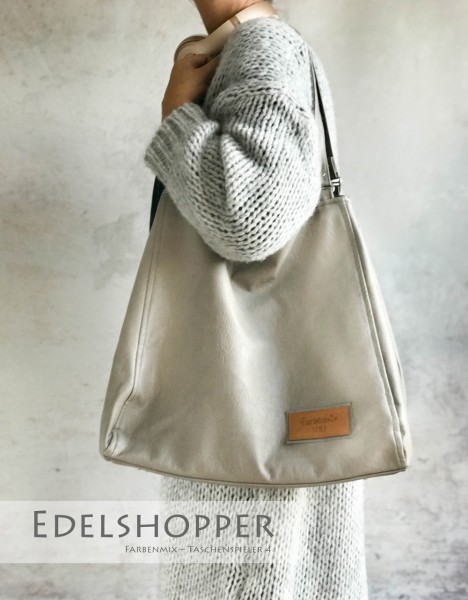 Großer Shopper, genäht aus Kunstleder - Taschenschnitt "Edelshopper" vom TS4