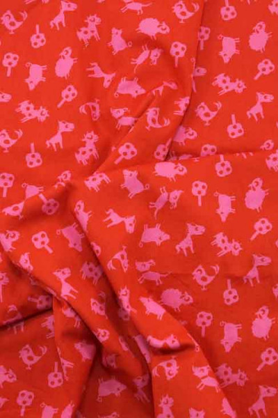 PüDorf, rot, Popeline, 1m-Stück (Restmenge)