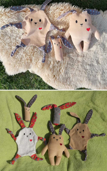 HerzHasi, 3 in 1 Ebook, Schmusetuch, Greifling, Stofftier