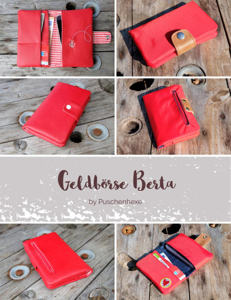 Geldbörse nähen - Schnittmuster "Berta" von Puschenhexe