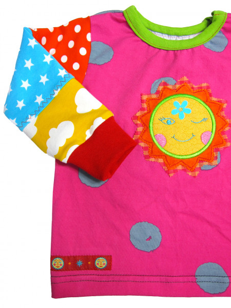 Inkdots-Jersey, pink-grau, 1m-Stück (Restmenge)