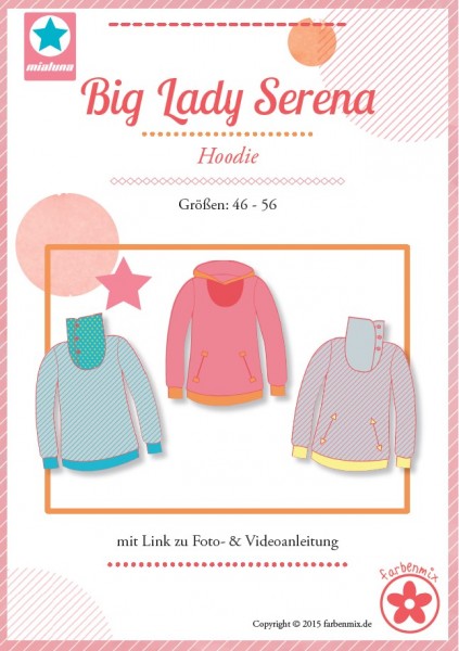 Plus-Size-Hoodie Schnittmuster "Big Lady Serena" von mialuna