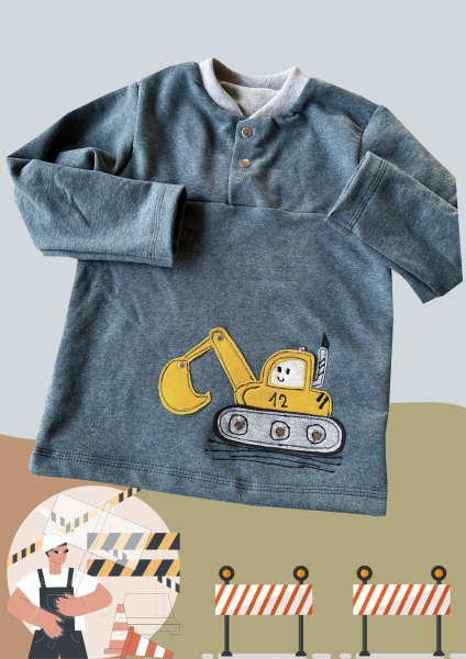 Stoffmixpulli mit gerader Passe, Ebook