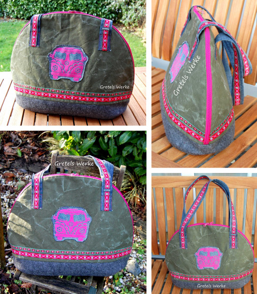 Schnittmuster Handtasche halbrunde Form