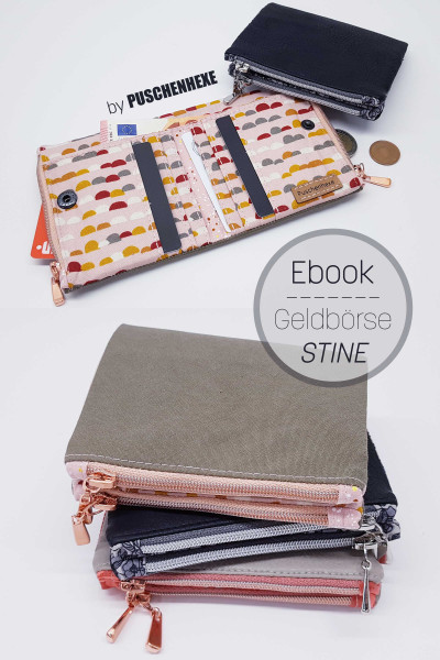 PDF-Schnittmuster Geldbörse Stine von Puschenhexe mit Nähanleitung