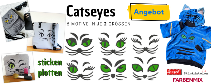 farbenmix catseyes Stick- und Plottdatei von huups