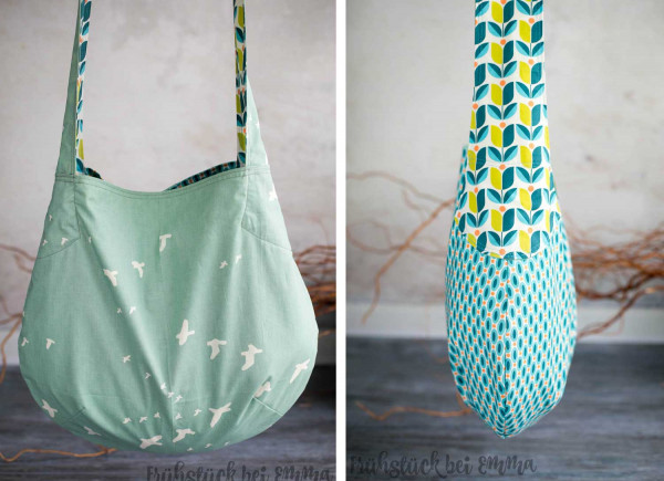 Nähanleitung Beuteltasche zum Wenden mit Schnittmuster zum Ausdrucken