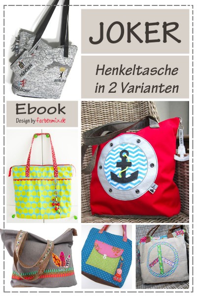 Schnittmuster Henkeltasche Joker mit Nähanleitung zum Downloaden