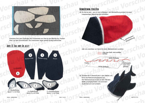 Wal-haifisch Stiftemäppchen Ebook Vorschau - Blick in die Anleitung