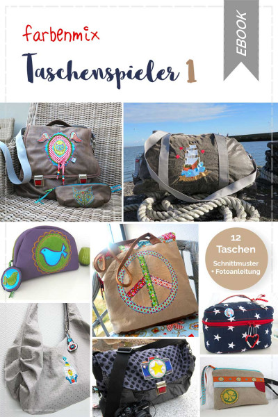 Ebook Set Taschenschnittmuster Sammlung "Taschenspieler 1" mit 12 Schnitten zum Downloaden