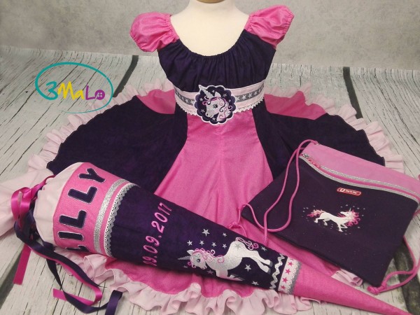 Einschulungskleid nähen - Schnittmuster mit Fotoanleitung zum Downloaden