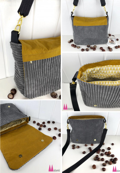 CityStyle sportliche Umhängetasche nähen, PDF-Schnittmuster mit ausführlicher Nähanleitung zum Downloaden