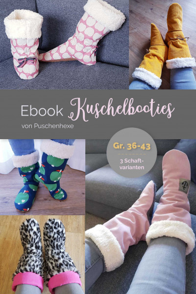 Nähanleitung Kuschelbooties Hüttenschuhe Gr. 36-41