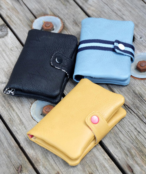 Geldbörse aus Kunstleder nähen - Schnittmuster-Download