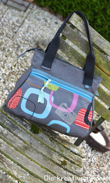 Schnittmuster Henkeltasche mit edler Paspel in kurvigem Design
