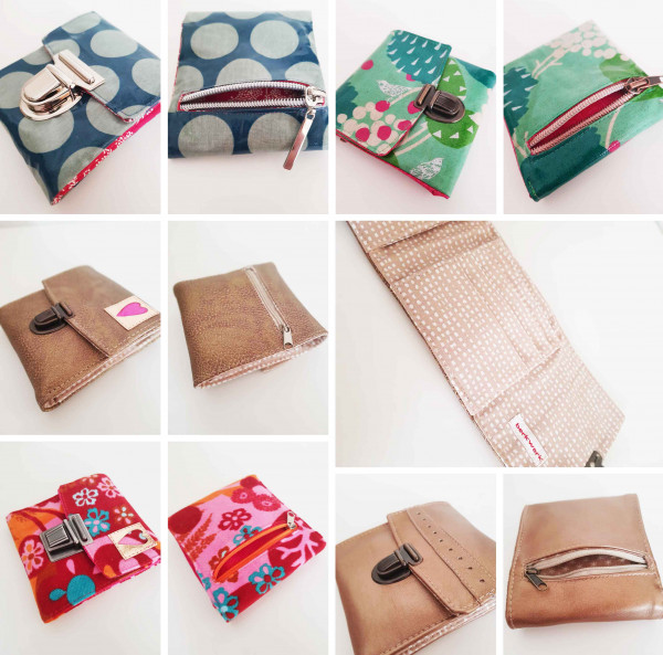 Geldbörsen Schnittmuster für Baumwollstoff und Kunstleder