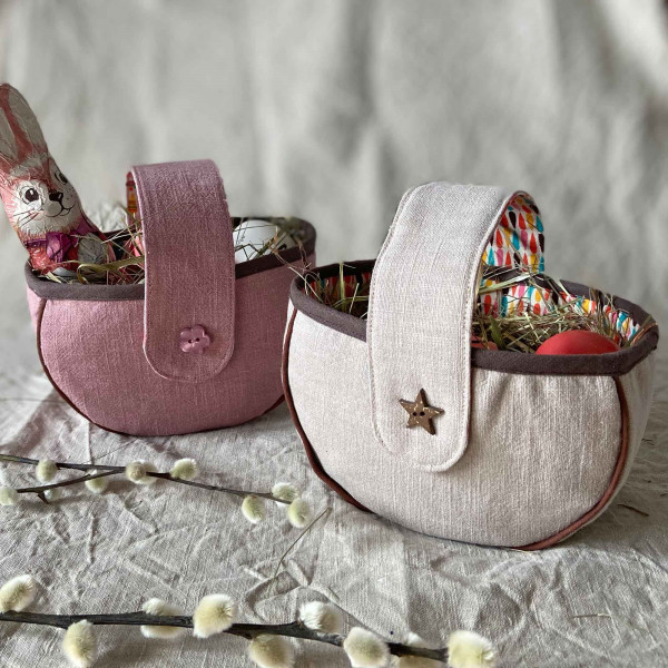 Kostenloses Schnittmuster Osterkörbchen mit Henkel