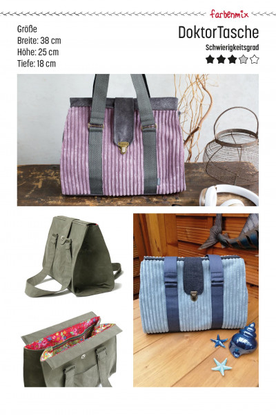 DoktorTasche vom Taschenspieler 5 by Farbenmix Designbeispiele und Maße