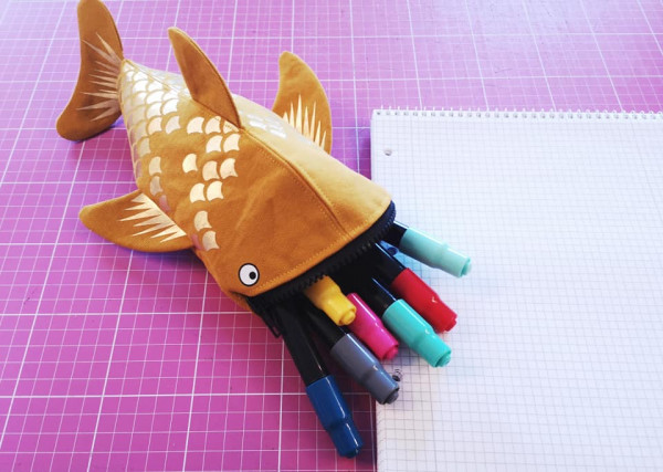 Fisch-Stiftemäppchen / Schlamperle selber nähen