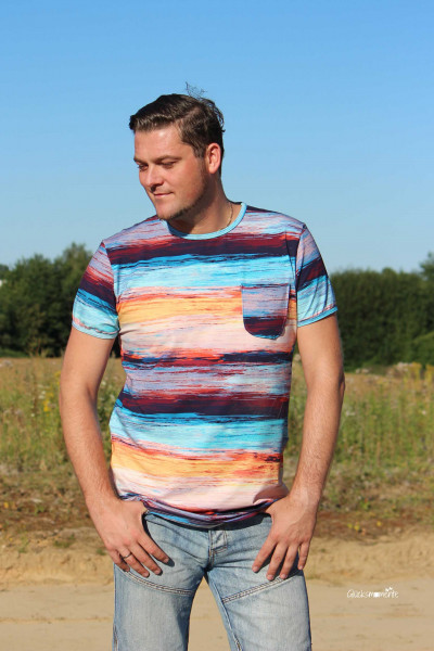 Designbeispiel selbstgenähtes Kurzarm-Herrenshirt