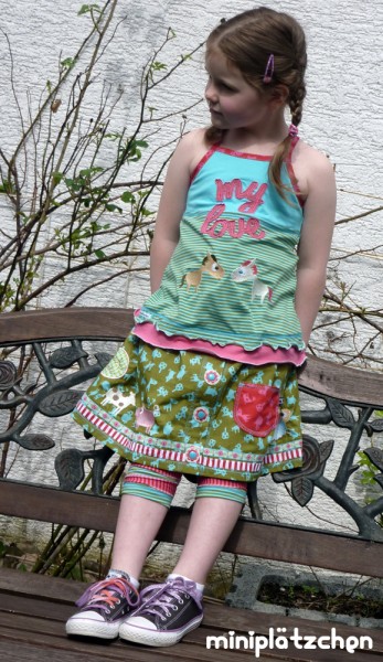 Nähanleitung Retro-Kinderrock mit Applikationsvorlage und Taschenvarianten