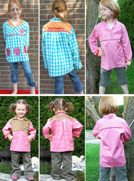 Mädchenbluse / Hemd aus Webware nähen - Bjarne mit Nähanleitung