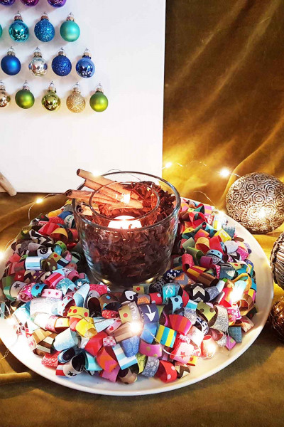 Webband Weihnachtskranz, Bastelanleitung