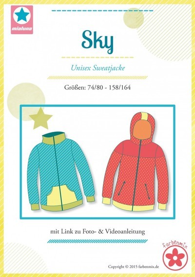 Papierschnittmuster Sweatjacke SKY für Kinder - Nähanleitung & Video