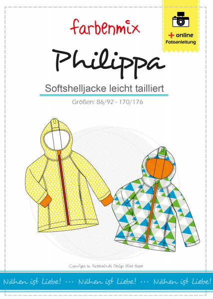 Papierschnittmuster Softshelljacke "Philippa" taillierte Passform Papierschnittmuster Softshelljacke "Philippa" taillierte Passform
