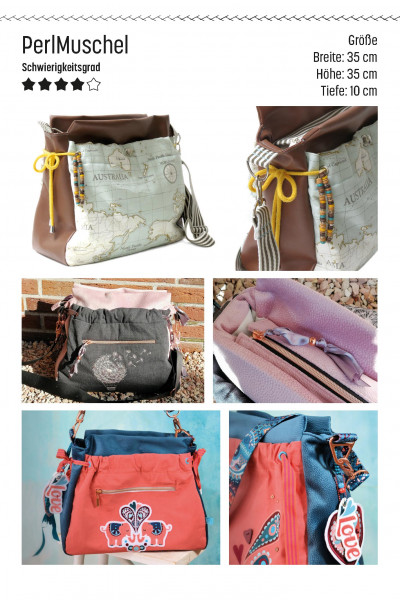 PerlMuschel Alltagstasche vom Taschenspieler 5 - Schnittmuster mit Nähanleitung