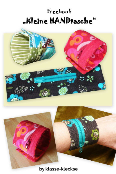 Kostenloses Schnittmuster Handgelenktasche "Kleine Handtasche" von Klasse-Kleckse