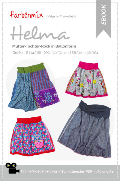 Damenrock Schnittmuster "Helma" mit Kinderversion
